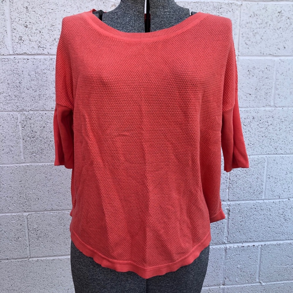 Banana Republic Coral Knit Sweater Top | Dolman Sleeve Lightweight Size M